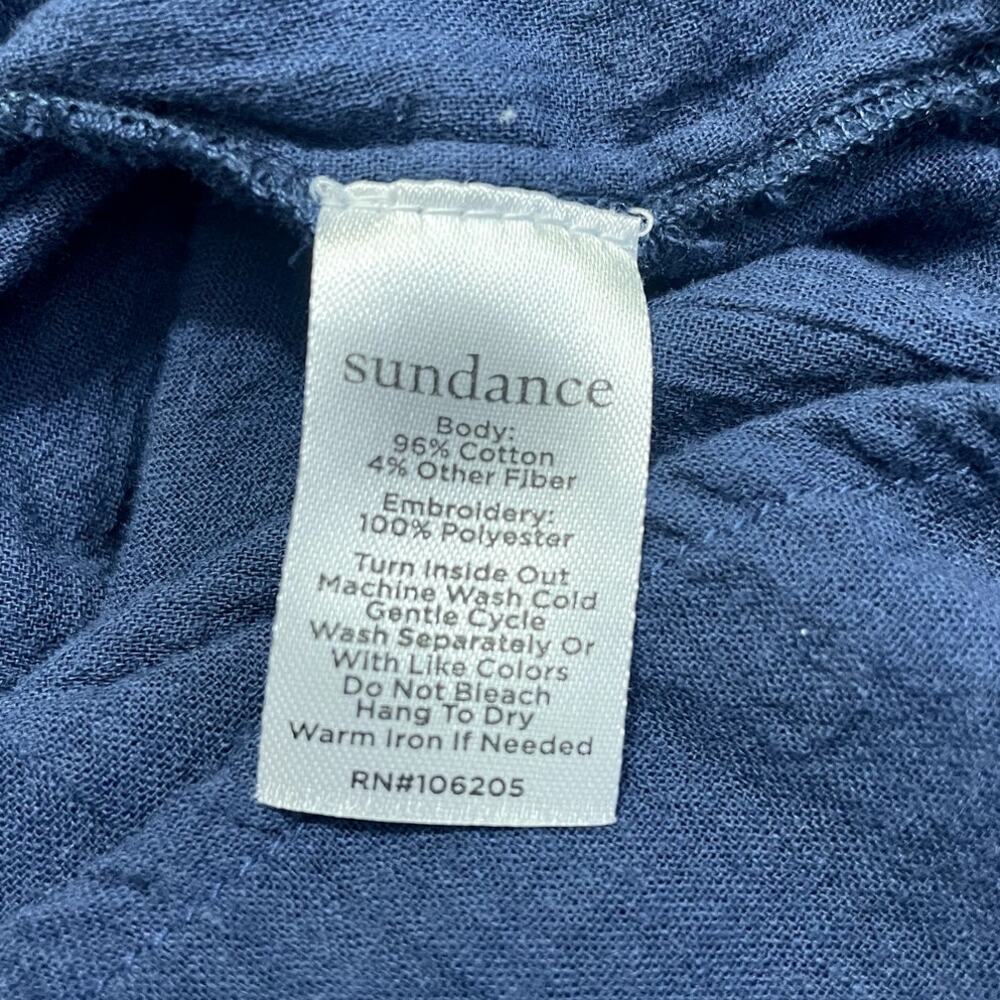 Sundance Cotton Gauze Embroidered Peasant Top Blue Size Small Boho Indie Cottage - Picture 10 of 10